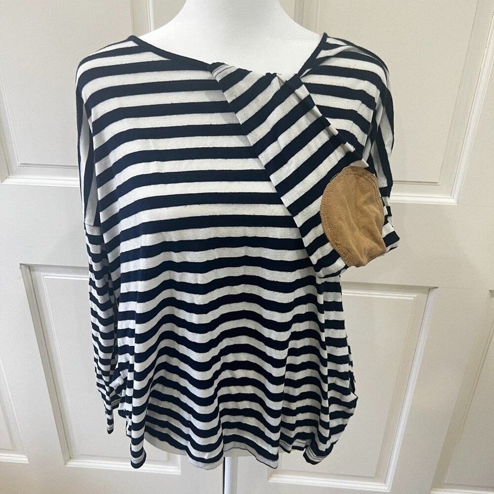 Cherish navy/white striped long sleeved tee, size L